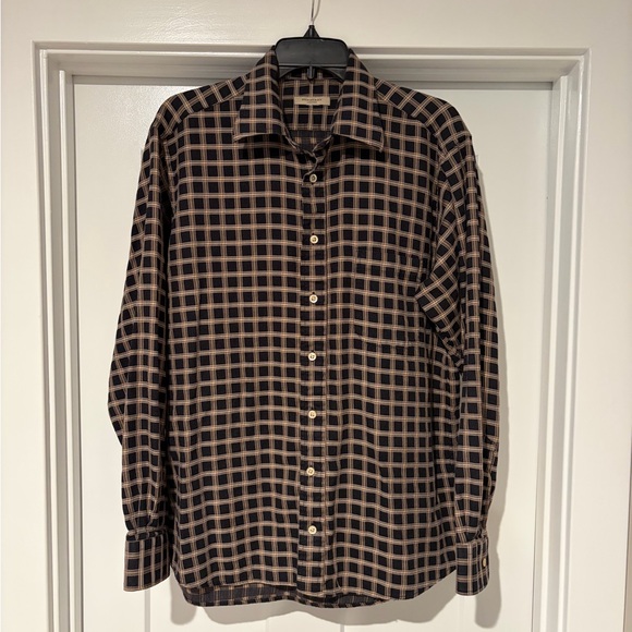 Burberry Other - Burberry Black and Tan Checkered Men's Shirt Size L